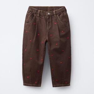 Zara Kids Ballom Jeans with Red Hearts